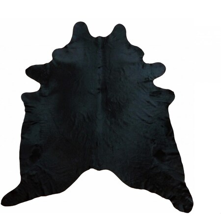 Homeroots Black Dyed Brazilian Cowhide Rug 334425
